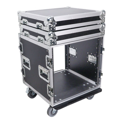ProX 12U Vertical Amp Rack Mount Flight Case with Caster Wheels