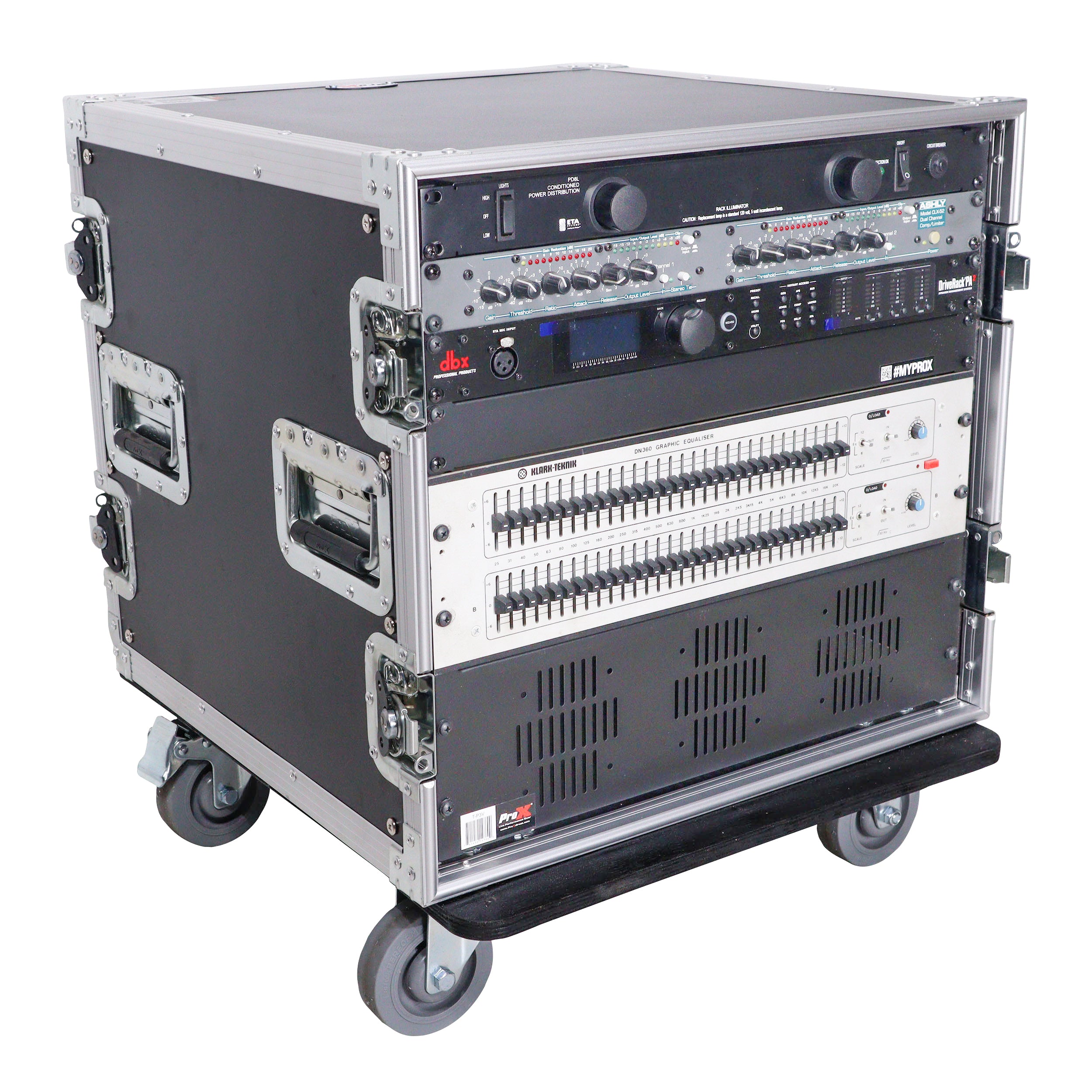 ProX 12U Vertical Amp Rack Mount Flight Case with Caster Wheels