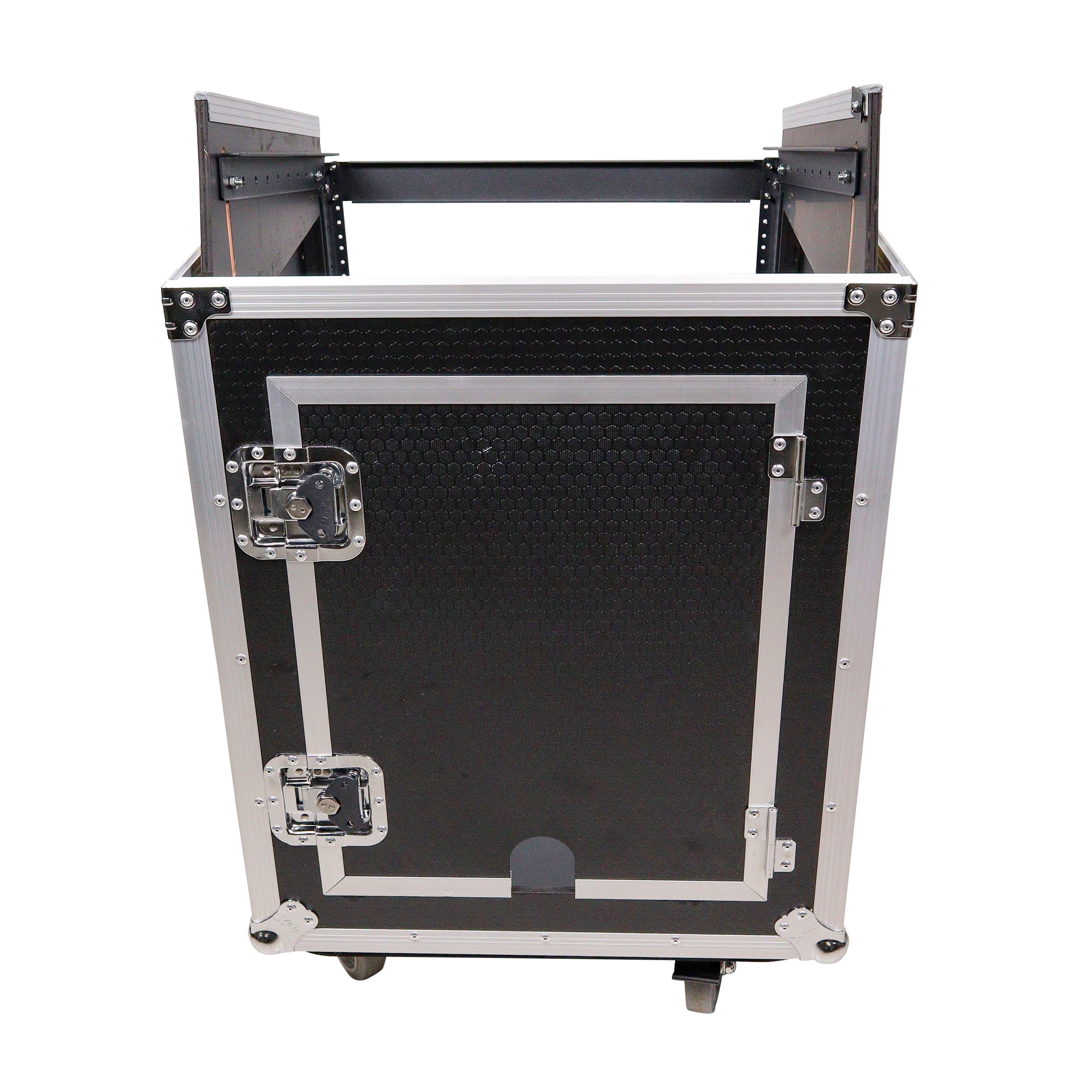 ProX 14U Vertical Rack Mount Flight Case with 10U Top for Mixer Combo Amp Rack with Caster Wheels
