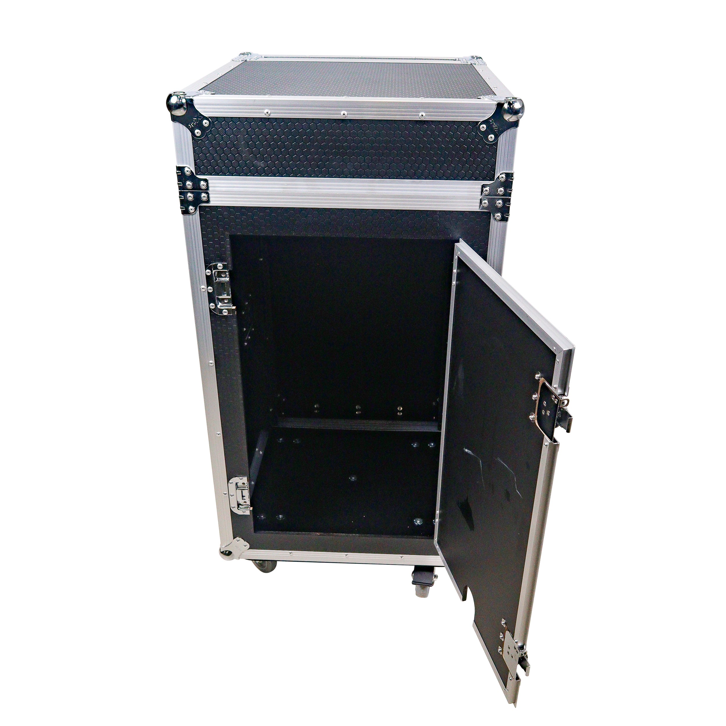 ProX 18U Vertical Rack Mount Flight Case with 10U Top for Mixer Combo Amp Rack with Caster Wheels