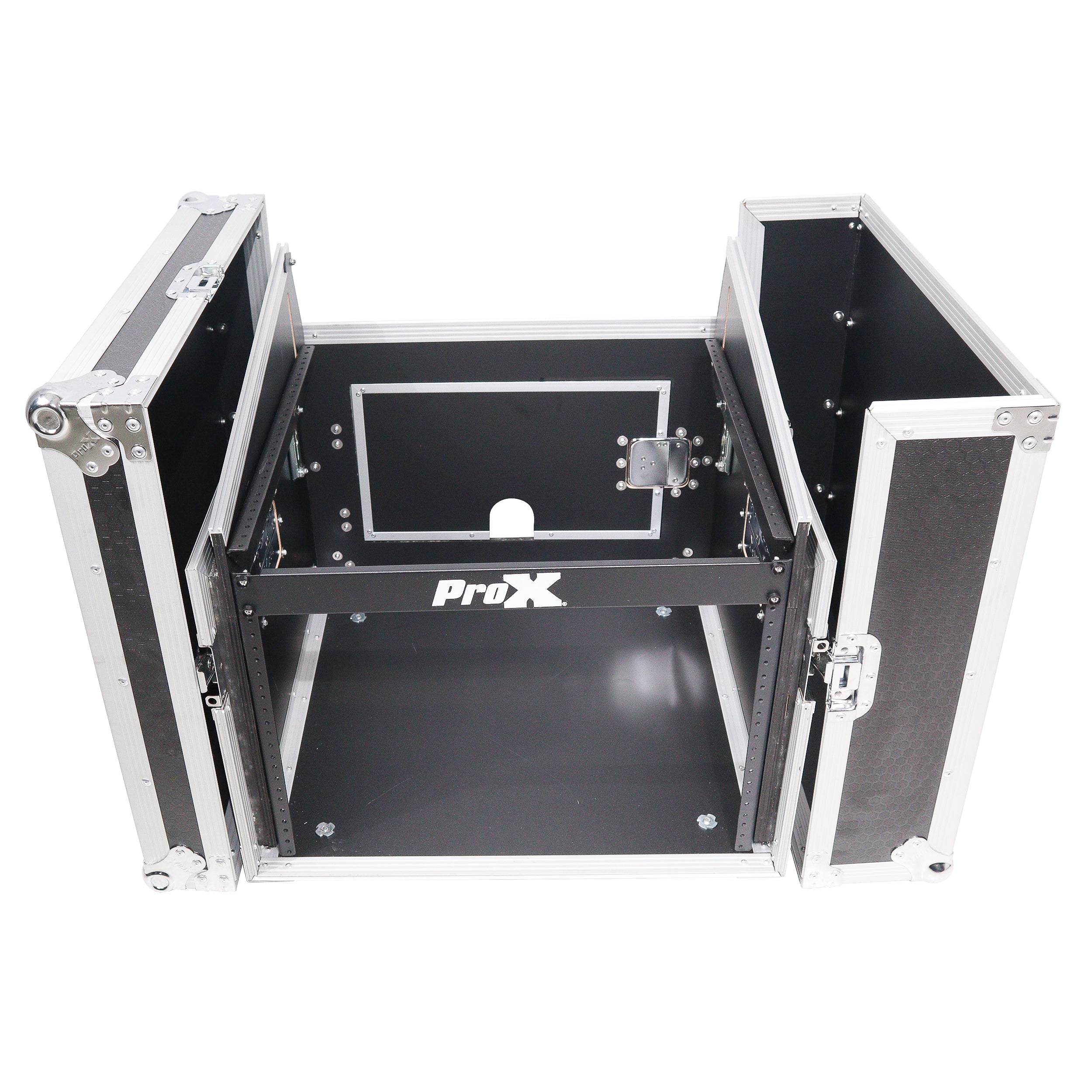 ProX 6U Vertical Rack Mount Flight Case with 10U Top for Mixer Combo Amp Rack
