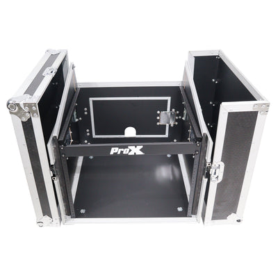 ProX 6U Vertical Rack Mount Flight Case with 10U Top for Mixer Combo Amp Rack