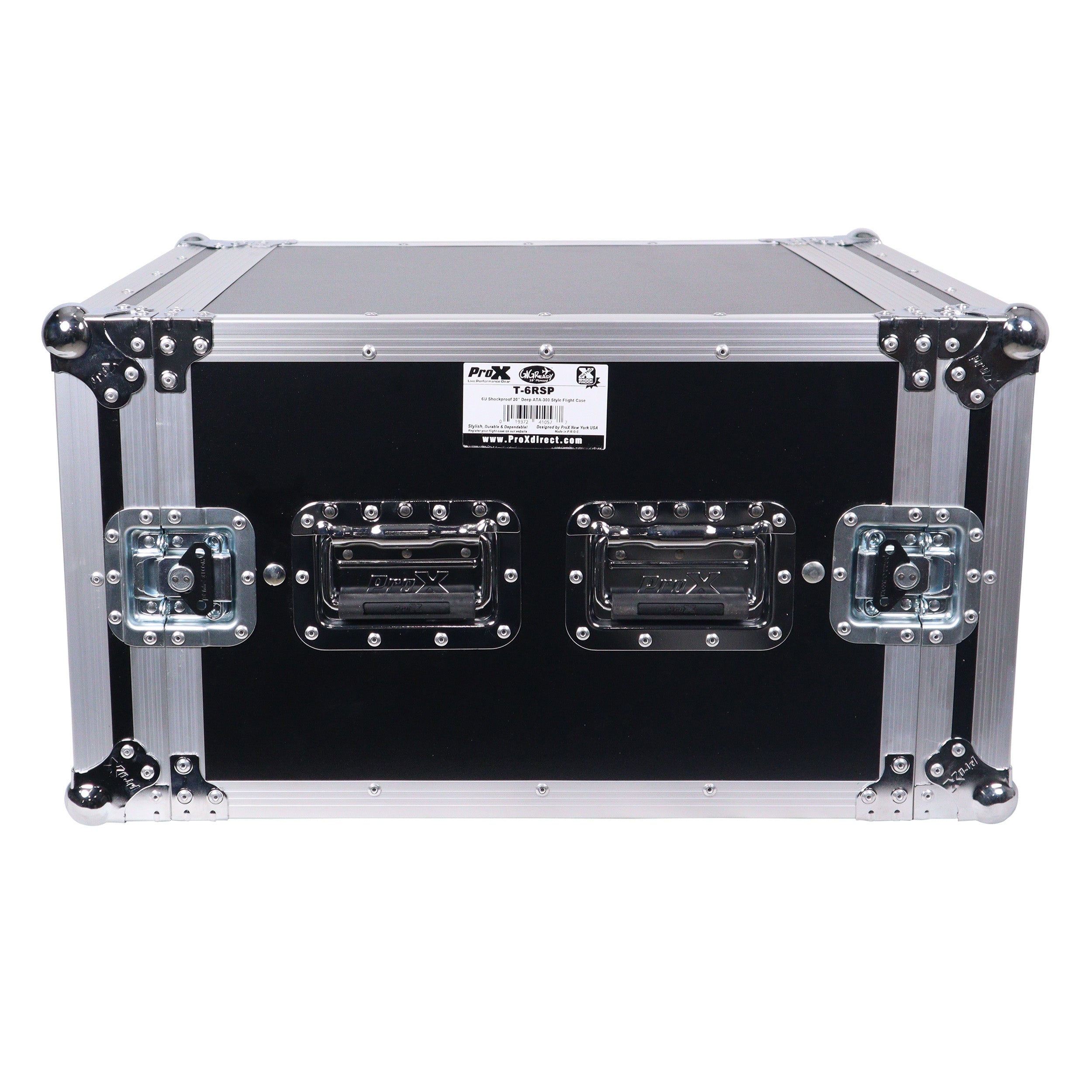 ProX ATA Style 6U Rack Space Shockproof Amp Rack Mount Case 20 in. Depth with recessed handles