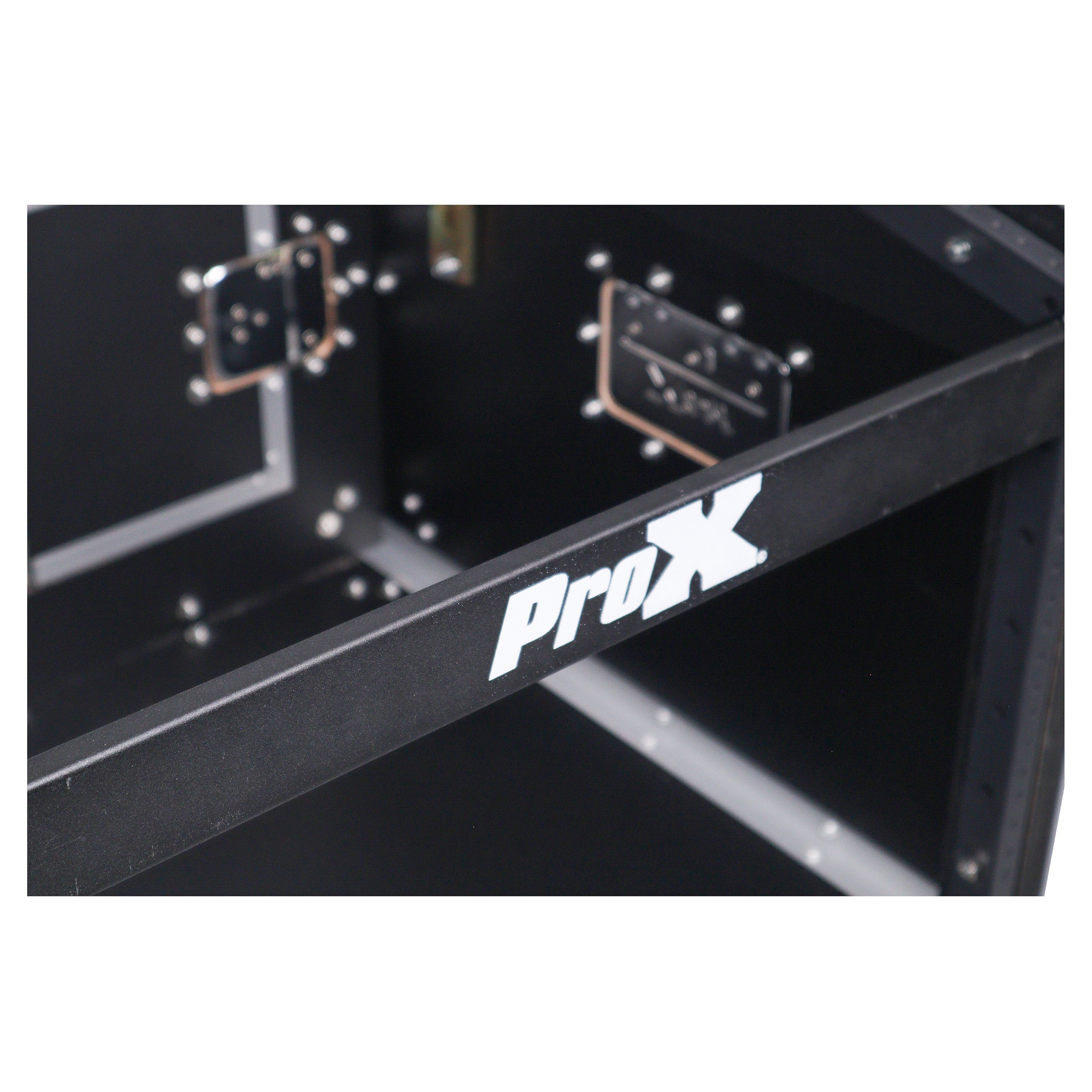 ProX 8U Vertical Rack Mount Flight Case with 10U Top for Mixer Combo Amp Rack with Laptop Shelf