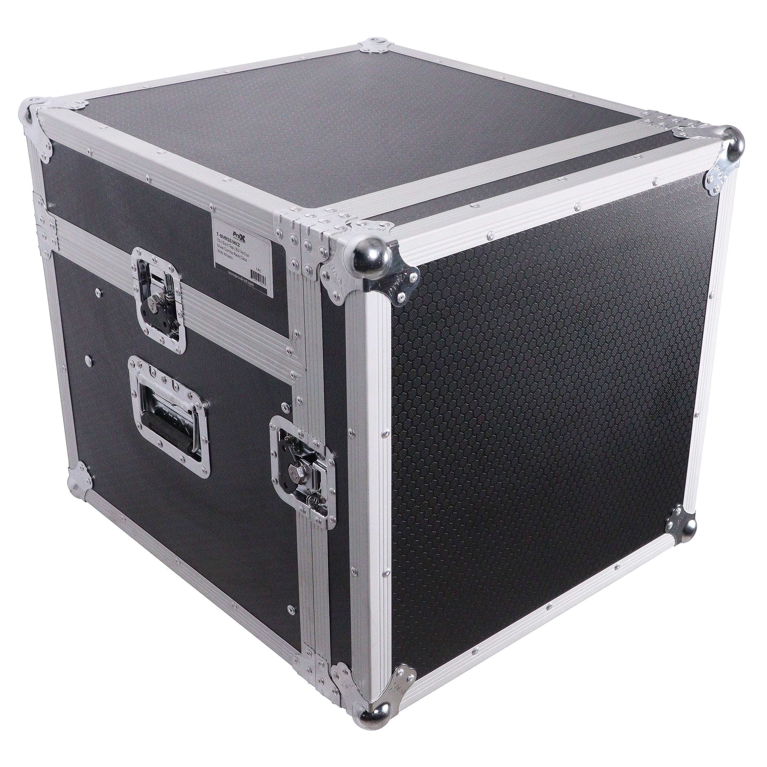 ProX 8U Vertical Rack Mount Flight Case with 10U Top for Mixer Combo Amp Rack