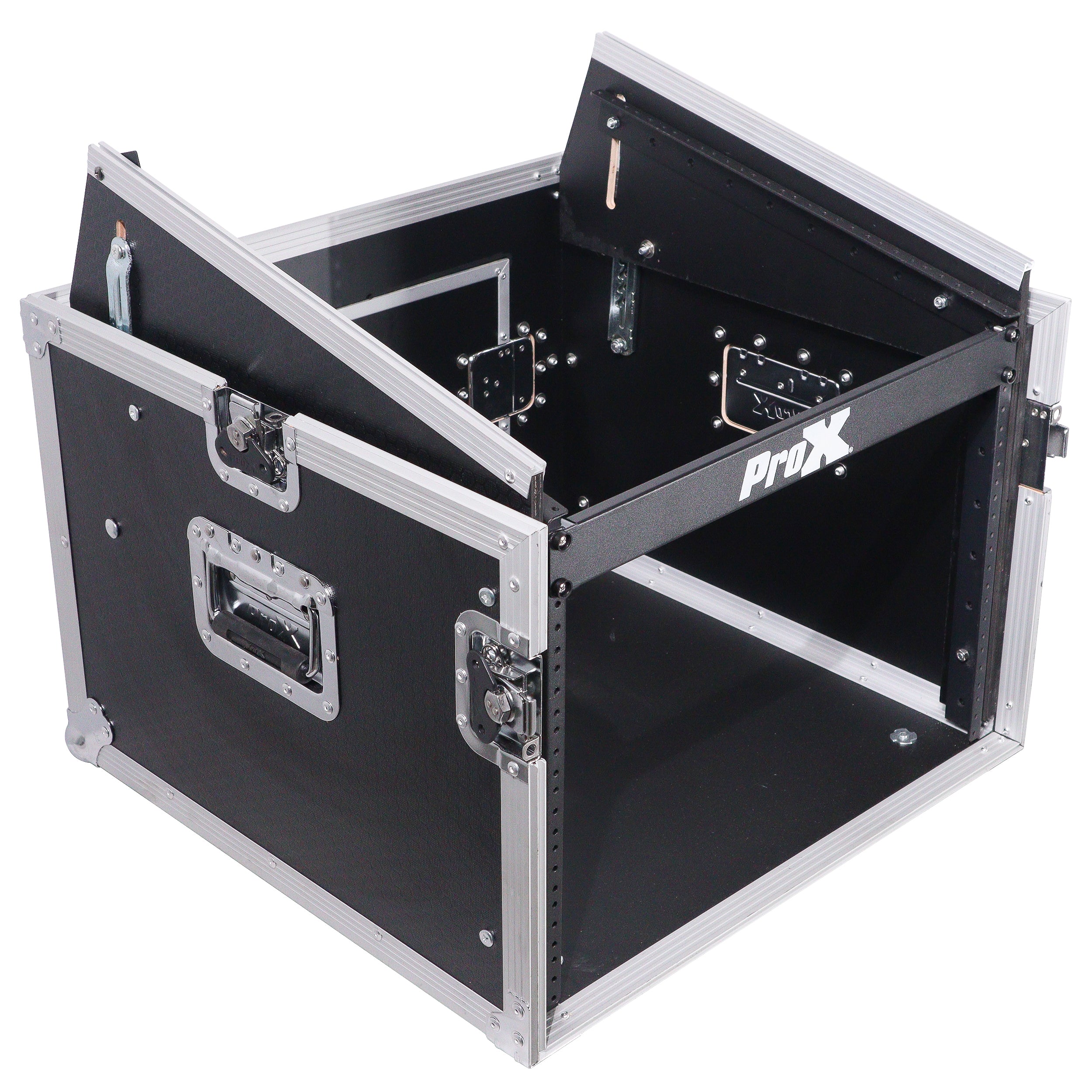 ProX 8U Vertical Rack Mount Flight Case with 10U Top for Mixer Combo Amp Rack