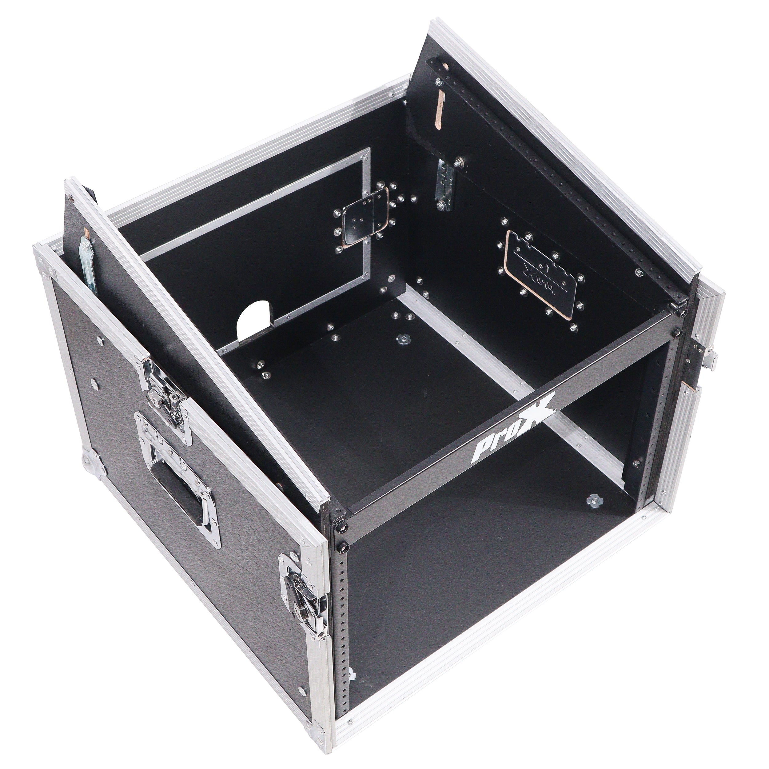 ProX 8U Vertical Rack Mount Flight Case with 10U Top for Mixer Combo Amp Rack