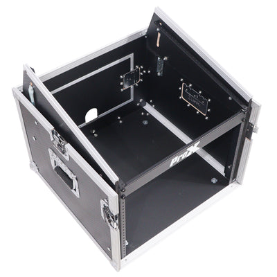 ProX 8U Vertical Rack Mount Flight Case with 10U Top for Mixer Combo Amp Rack
