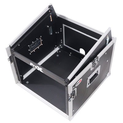 ProX 8U Vertical Rack Mount Flight Case with 10U Top for Mixer Combo Amp Rack