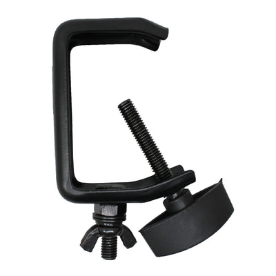 ProX Light Duty Aluminum C Style M10 Clamp with Flat Thumbscrew for 2" Truss Tube Capacity 45 lbs Black Finish