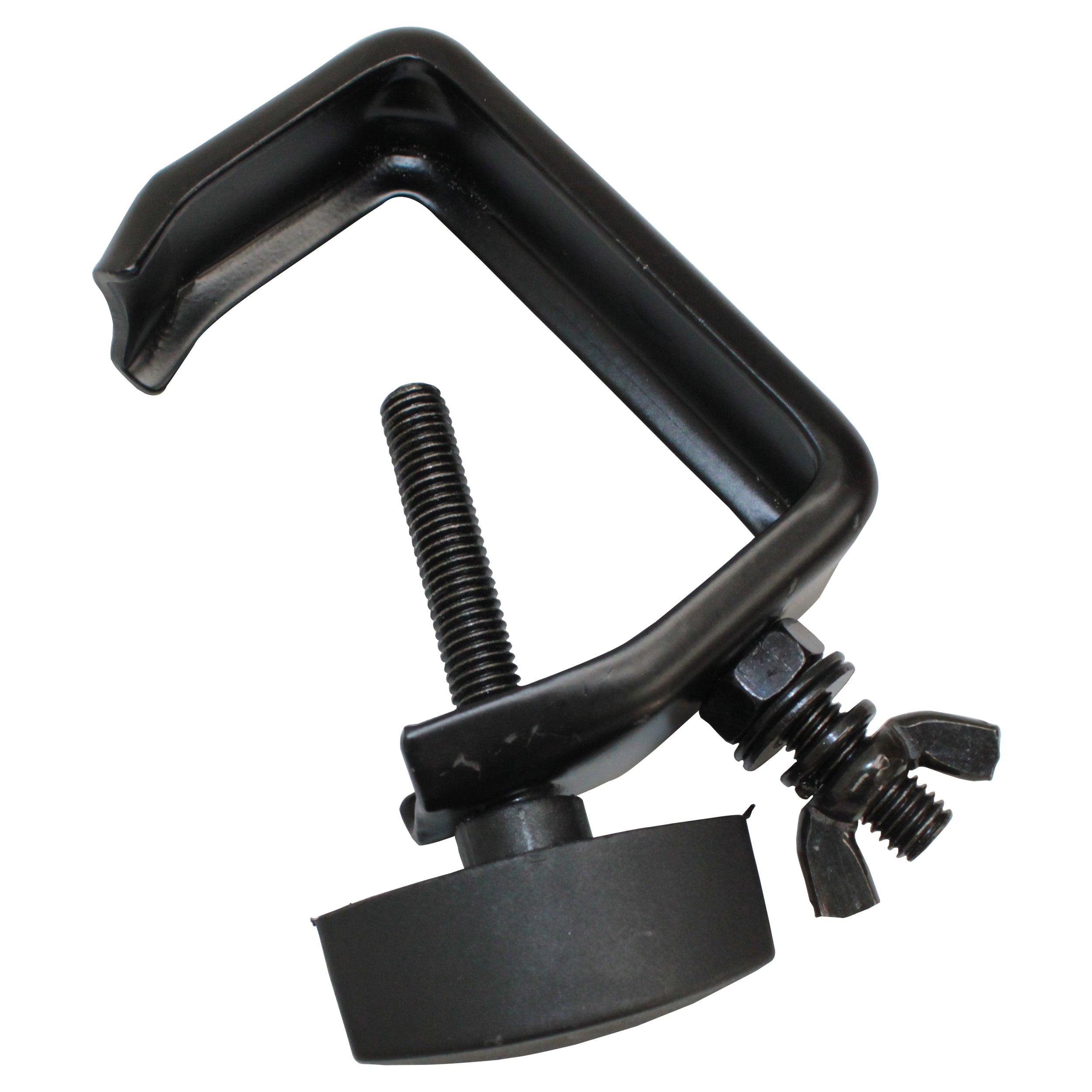 ProX Light Duty Aluminum C Style M10 Clamp with Flat Thumbscrew for 2" Truss Tube Capacity 45 lbs Black Finish