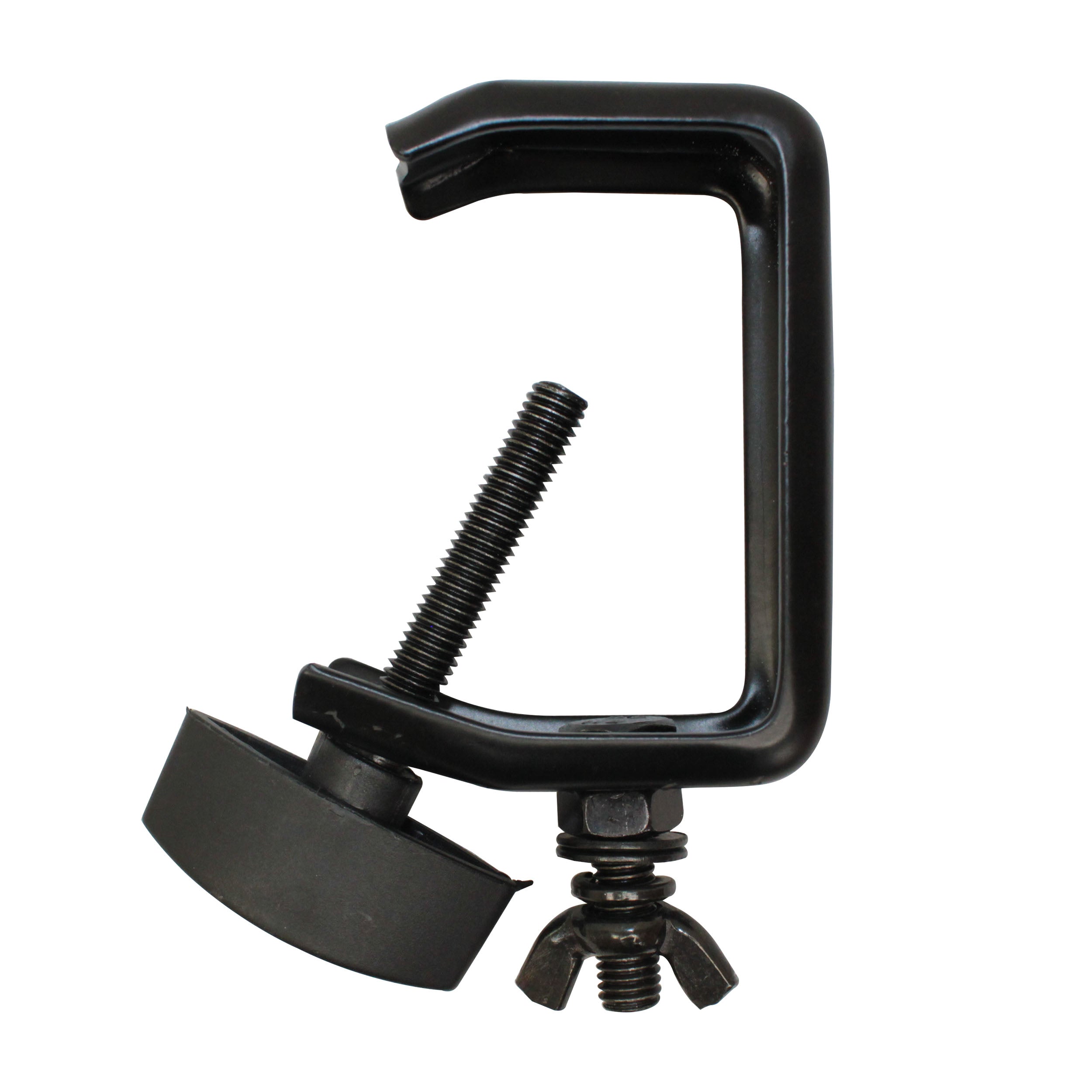 ProX Light Duty Aluminum C Style M10 Clamp with Flat Thumbscrew for 2" Truss Tube Capacity 45 lbs Black Finish