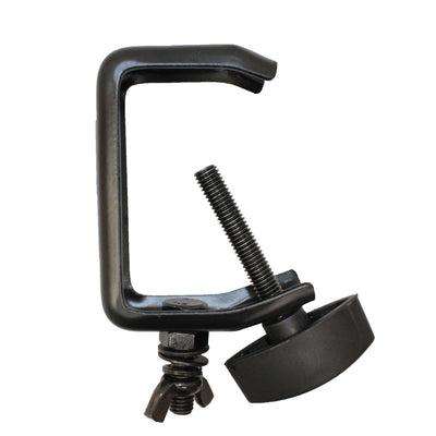 ProX Light Duty Aluminum C Style M10 Clamp with Flat Thumbscrew for 2" Truss Tube Capacity 45 lbs Black Finish