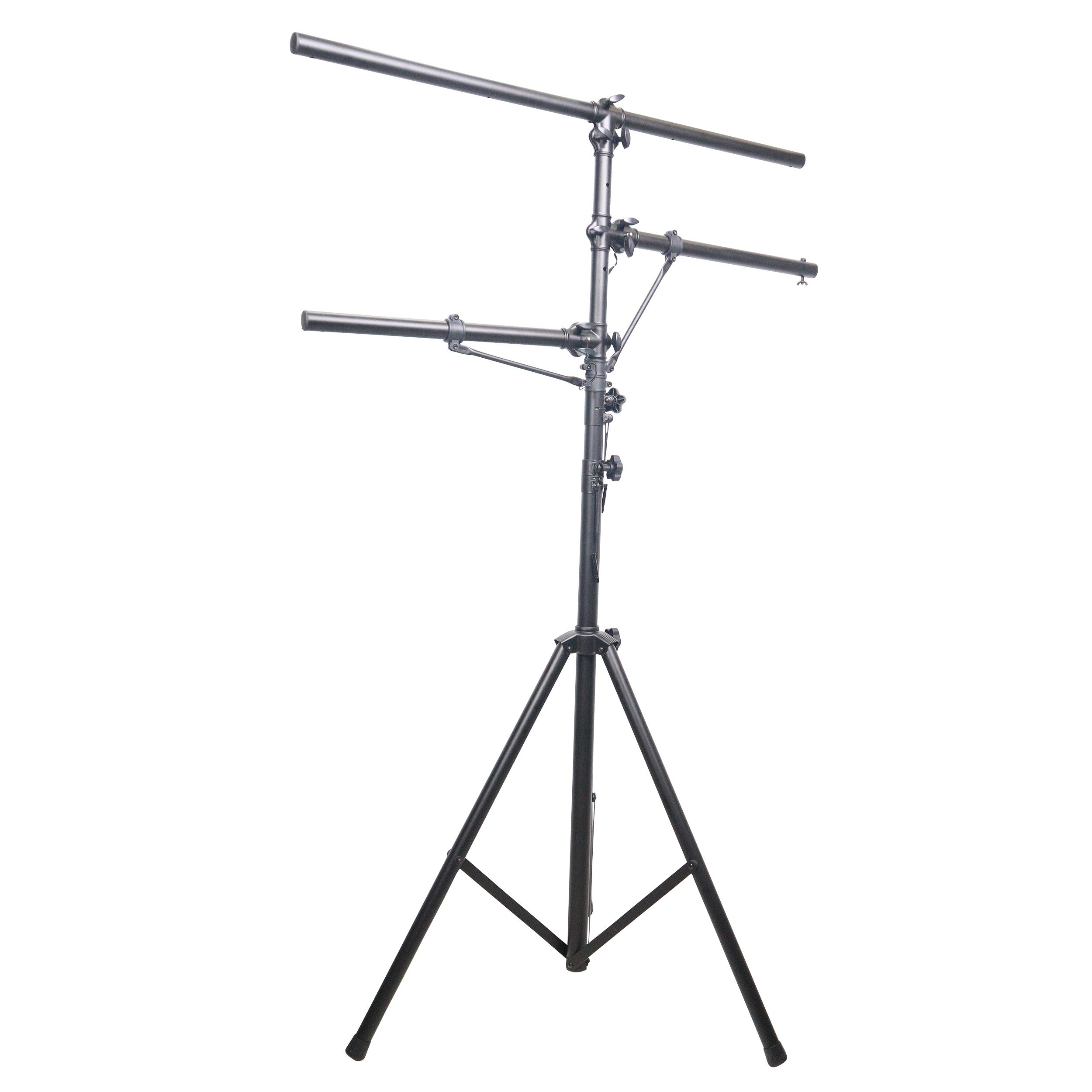 ProX Height Adjustable DJ Lighting Stand with (2) Side Bars – adjusts up to 12 Ft Height