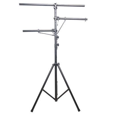 ProX Height Adjustable DJ Lighting Stand with (2) Side Bars – adjusts up to 12 Ft Height