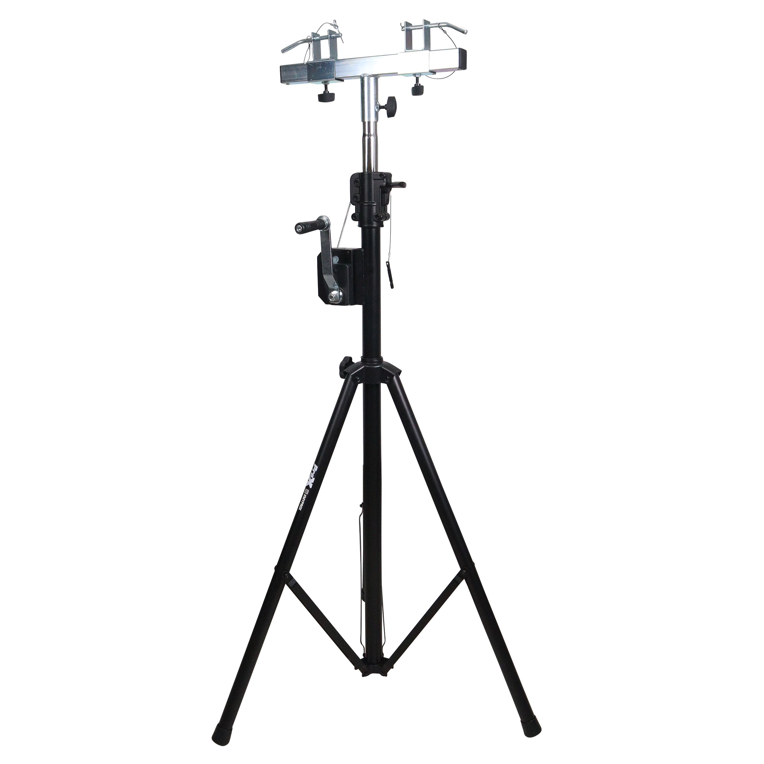 ProX 10-Feet Height Adjustable Portable Crank Lighting Stand System with included 2x T-Bars Triangle Truss for 5ft 10ft 15ft Width