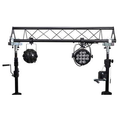 ProX 10-Feet Height Adjustable Portable Crank Lighting Stand System with included 2x T-Bars Triangle Truss for 5ft 10ft 15ft Width