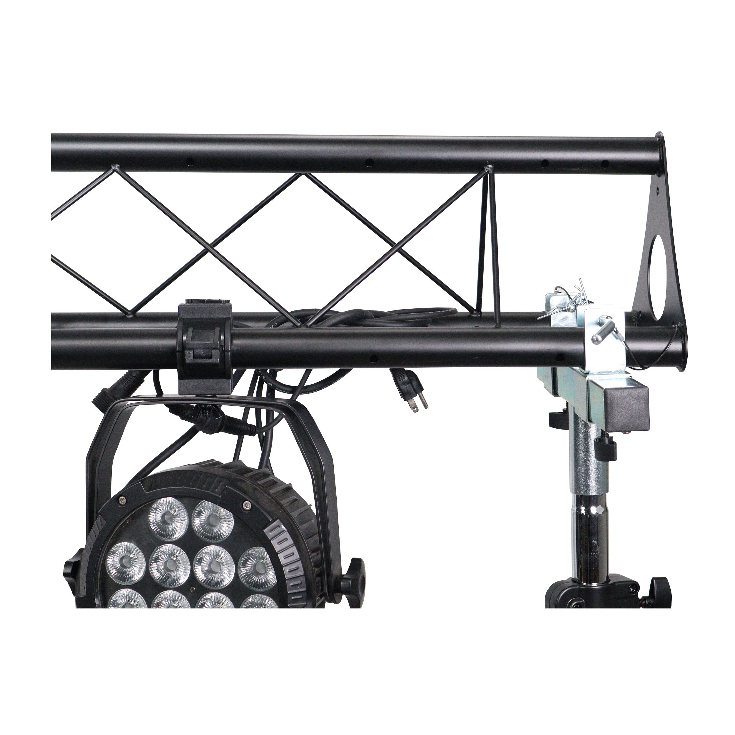ProX 10-Feet Height Adjustable Portable Crank Lighting Stand System with included 2x T-Bars Triangle Truss for 5ft 10ft 15ft Width
