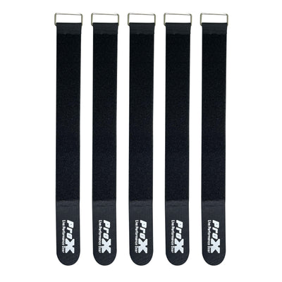 ProX Pack of 5 Reusable 20" x 2" Cable Tie Strap with Velcro Hook and Adjustable Loop Fastener Cable Management