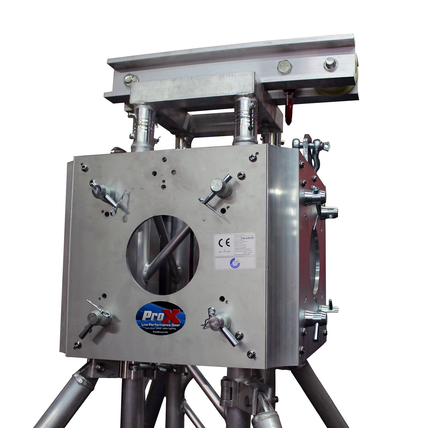ProX Truss Tower Stage Roofing System Package -Top Block | Hinges | Base | Outriggers and 3.28 Ft. 2 mm Wall Truss Segment