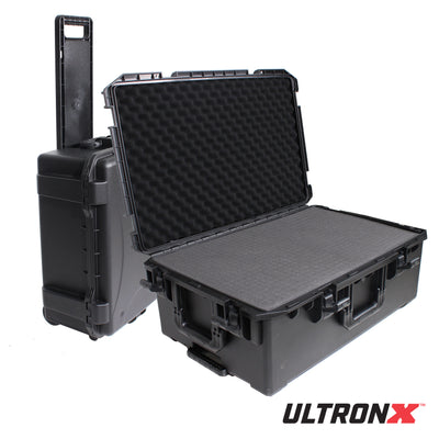 ProX UltronX LARGE Water Resistant ABS Molded Portable Storage Case for Audio Camera Tactical includes cut pluck foam - 29x19x9 in.