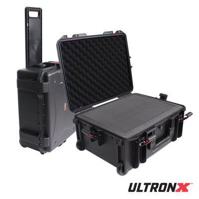 ProX UltronX MEDIUM Water Resistant ABS Molded Portable Storage Case for Audio Camera Tactical includes cut pluck foam - 14x19x7.5