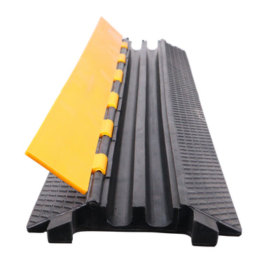 ProX 2-Channel Rubber Cable Protector Ramp Speed Bump Cover Indoor Outdoor – Supports up to 60 Tons