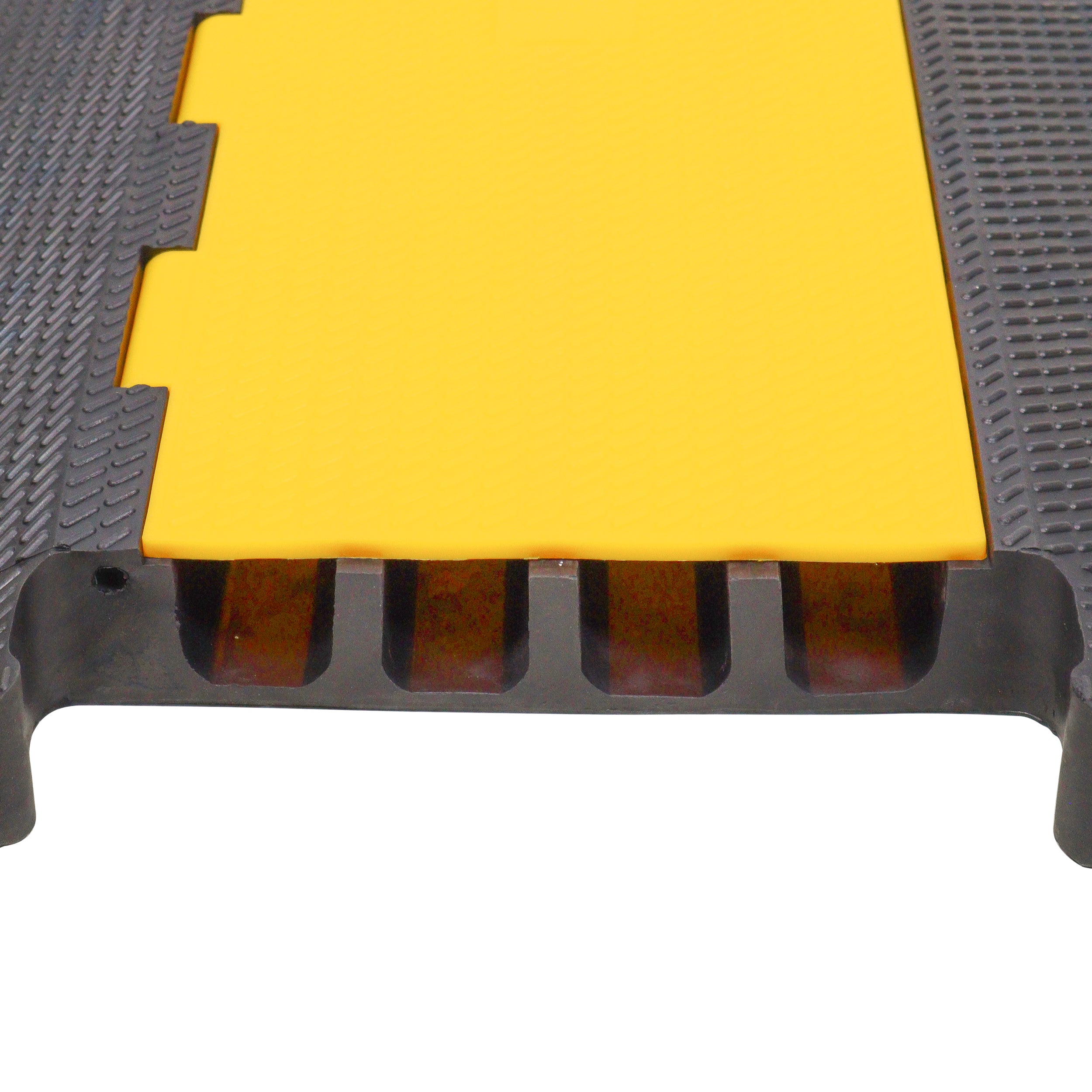 ProX 4-Channel Rubber Cable Protector Ramp Speed Bump Cover Indoor Outdoor – Supports up to 60 Tons