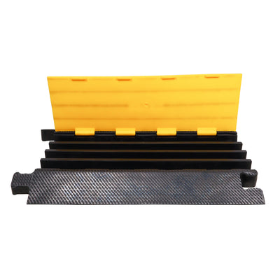 ProX 4-Channel Rubber Cable Protector Ramp Speed Bump Cover Indoor Outdoor – Supports up to 60 Tons