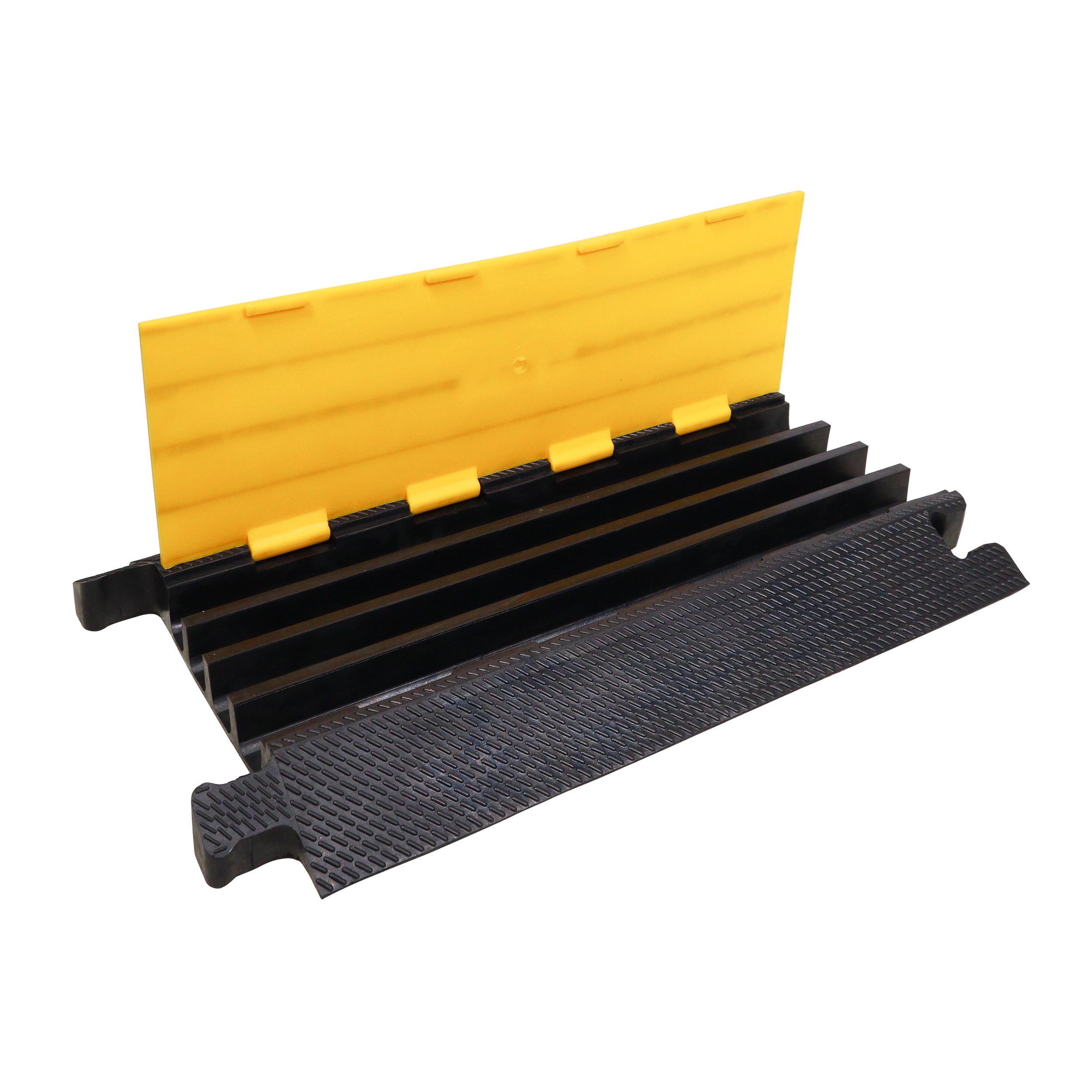 ProX 4-Channel Rubber Cable Protector Ramp Speed Bump Cover Indoor Outdoor – Supports up to 60 Tons