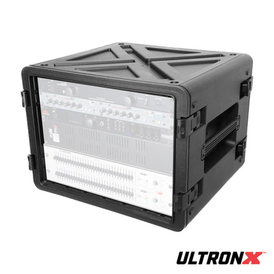 ProX UltronX Watertight 8U Rack Space Molded Plastic Case - 18" Depth Front Rail to Rail