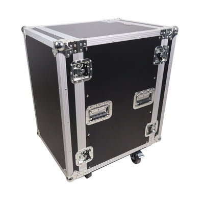 ProX 14U Vertical Amp Rack Mount Flight Case with Caster Wheels