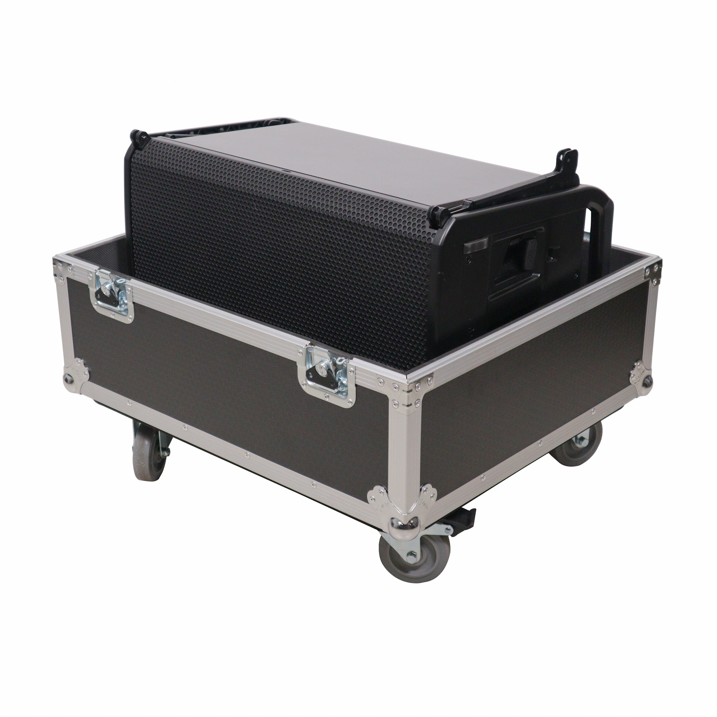 ProX Universal ATA Speaker Flight Case for 2xQSC KLA12 LA112 FBT HORIZON VHA 112SA, Mackie DRM12A and similar sizes 30x26x22 in