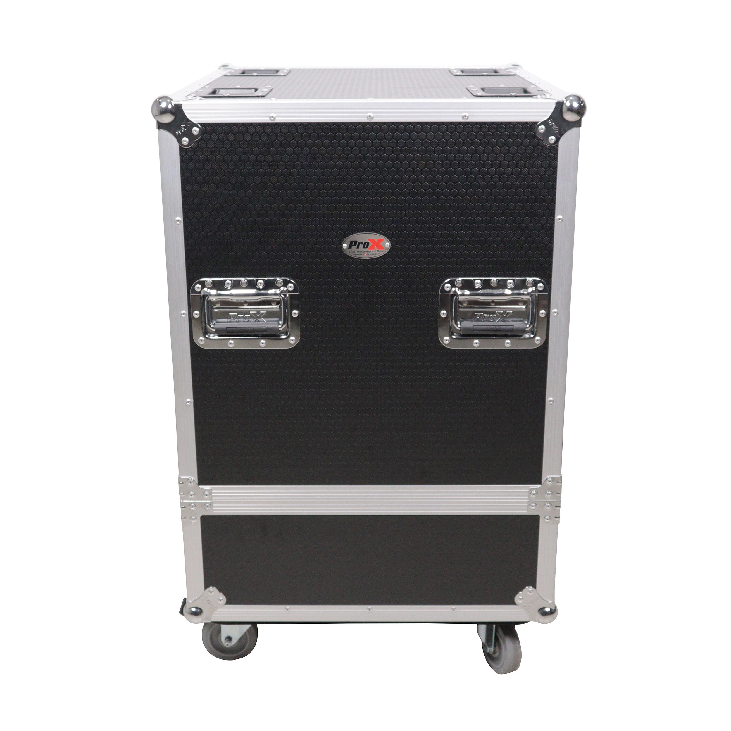 ProX Universal ATA Speaker Flight Case for 2xQSC KLA12 LA112 FBT HORIZON VHA 112SA, Mackie DRM12A and similar sizes 30x26x22 in