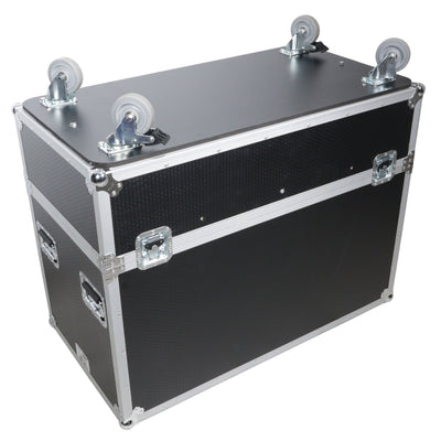 ProX Universal Dual Speaker Flight Case Fits (2) QSC KLA12 LA112 EV ETX12P - 25x17x15 in.