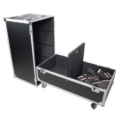 ProX Universal Dual Speaker Flight Case Fits (2) QSC KLA12 LA112 EV ETX12P - 25x17x15 in.