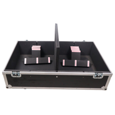 ProX Universal Dual Speaker Flight Case Fits (2) QSC KLA12 LA112 EV ETX12P - 25x17x15 in.