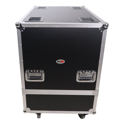 ProX Universal Dual Speaker Flight Case Fits (2) QSC KLA12 LA112 EV ETX12P - 25x17x15 in.