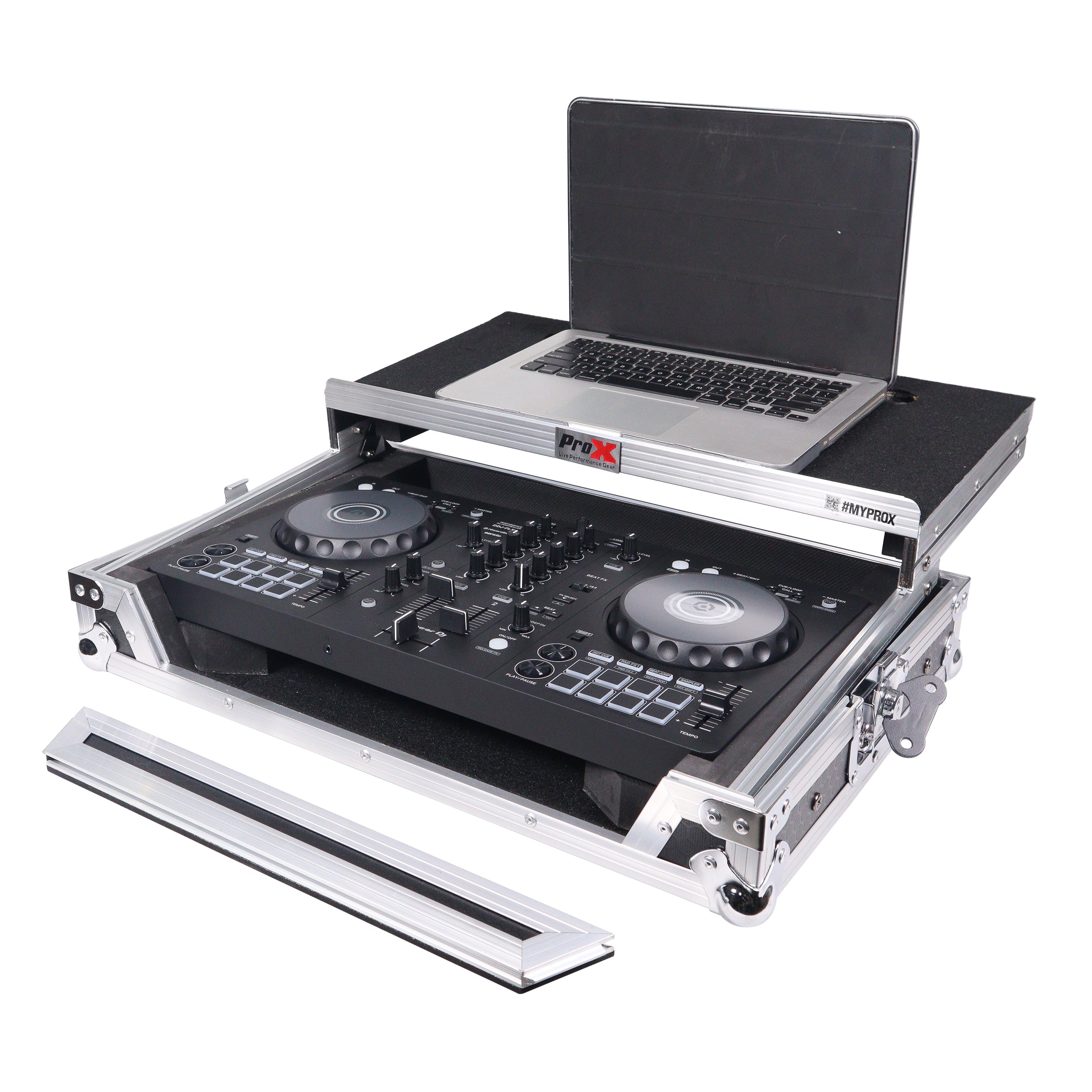 ProX ATA Flight Road Case For Pioneer DDJ-FLX4 DDJ-400 DDJ-SB3 DJ Controller with Laptop Shelf