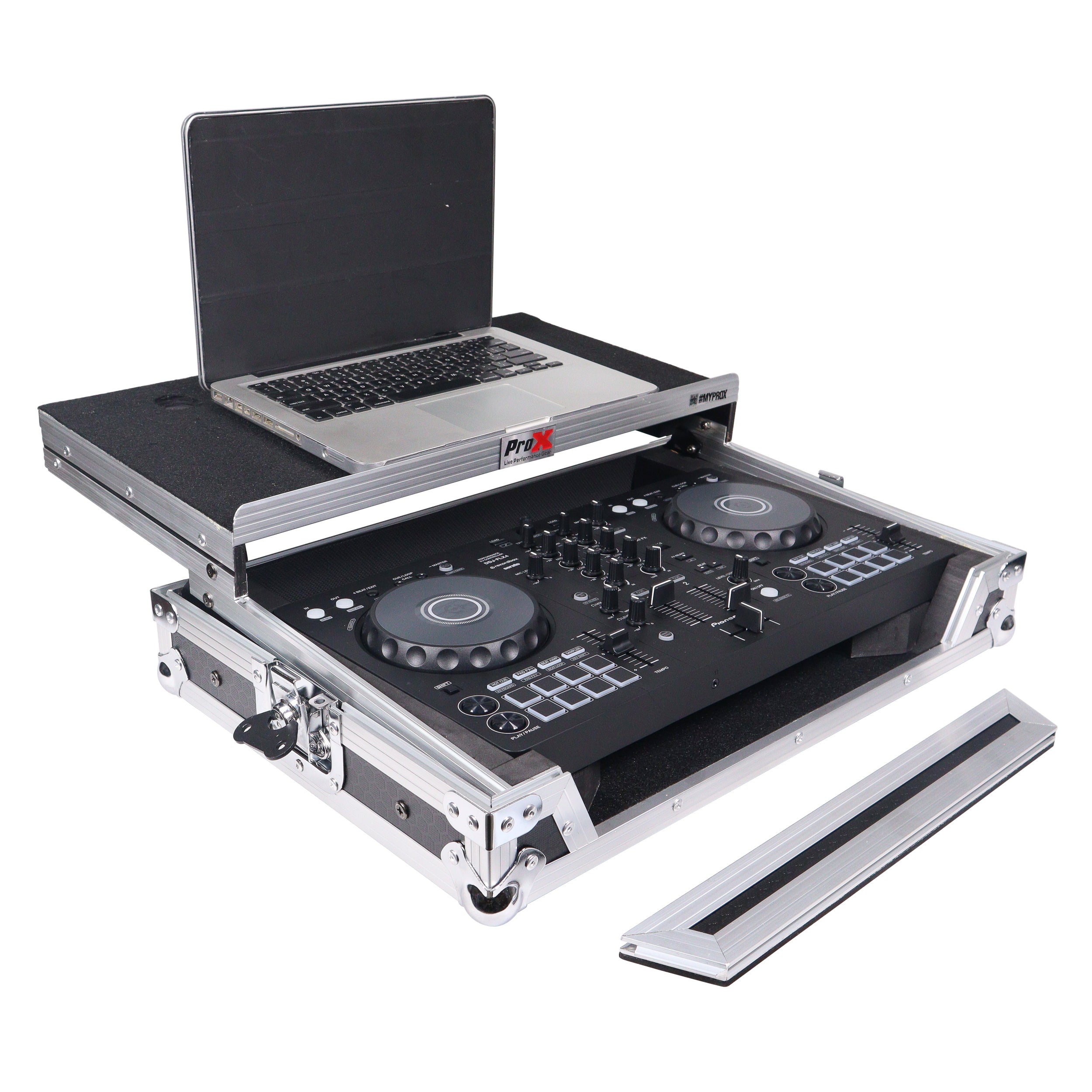 ProX ATA Flight Road Case For Pioneer DDJ-FLX4 DDJ-400 DDJ-SB3 DJ Controller with Laptop Shelf