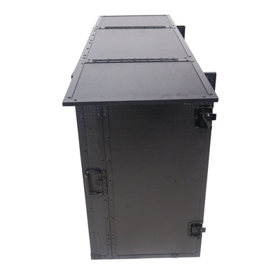 ProX Transformer Flight Case Style Folding DJ Table and Workstation with Smooth Rolling Wheels Black Finish