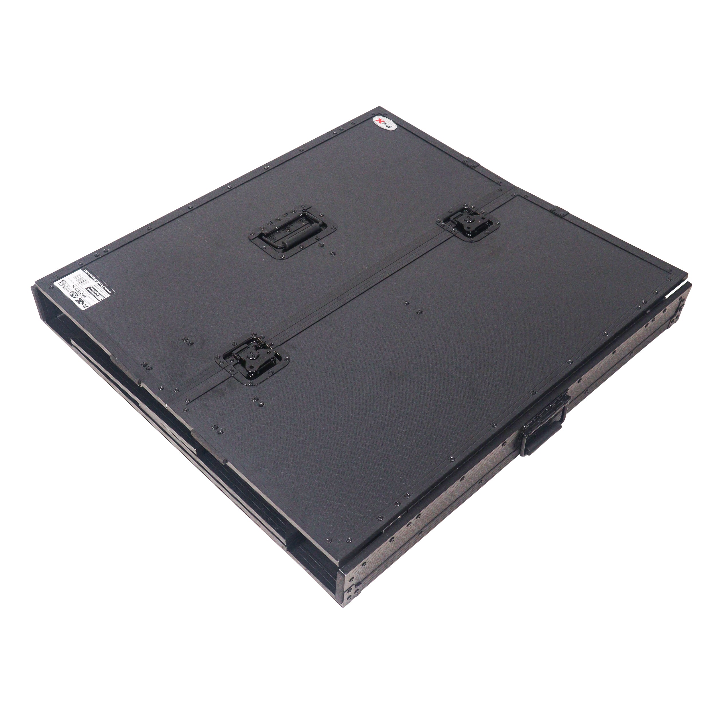ProX Transformer Flight Case Style Folding DJ Table and Workstation with Smooth Rolling Wheels Black Finish