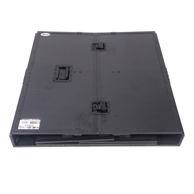 ProX Transformer Flight Case Style Folding DJ Table and Workstation with Smooth Rolling Wheels Black Finish