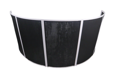 ProX LUNA White Aluminum Curved 5 or 4 Panel DJ Facade Includes Carrying Bag Black White Scrims