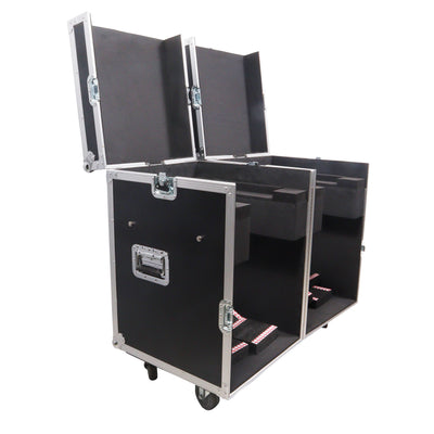 ProX ATA Flight Style Road Case for (2) Moving Head Lighting Fixtures with (6) 4 inch Casters