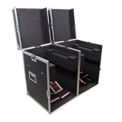 ProX ATA Flight Style Road Case for (2) Moving Head Lighting Fixtures with (6) 4 inch Casters
