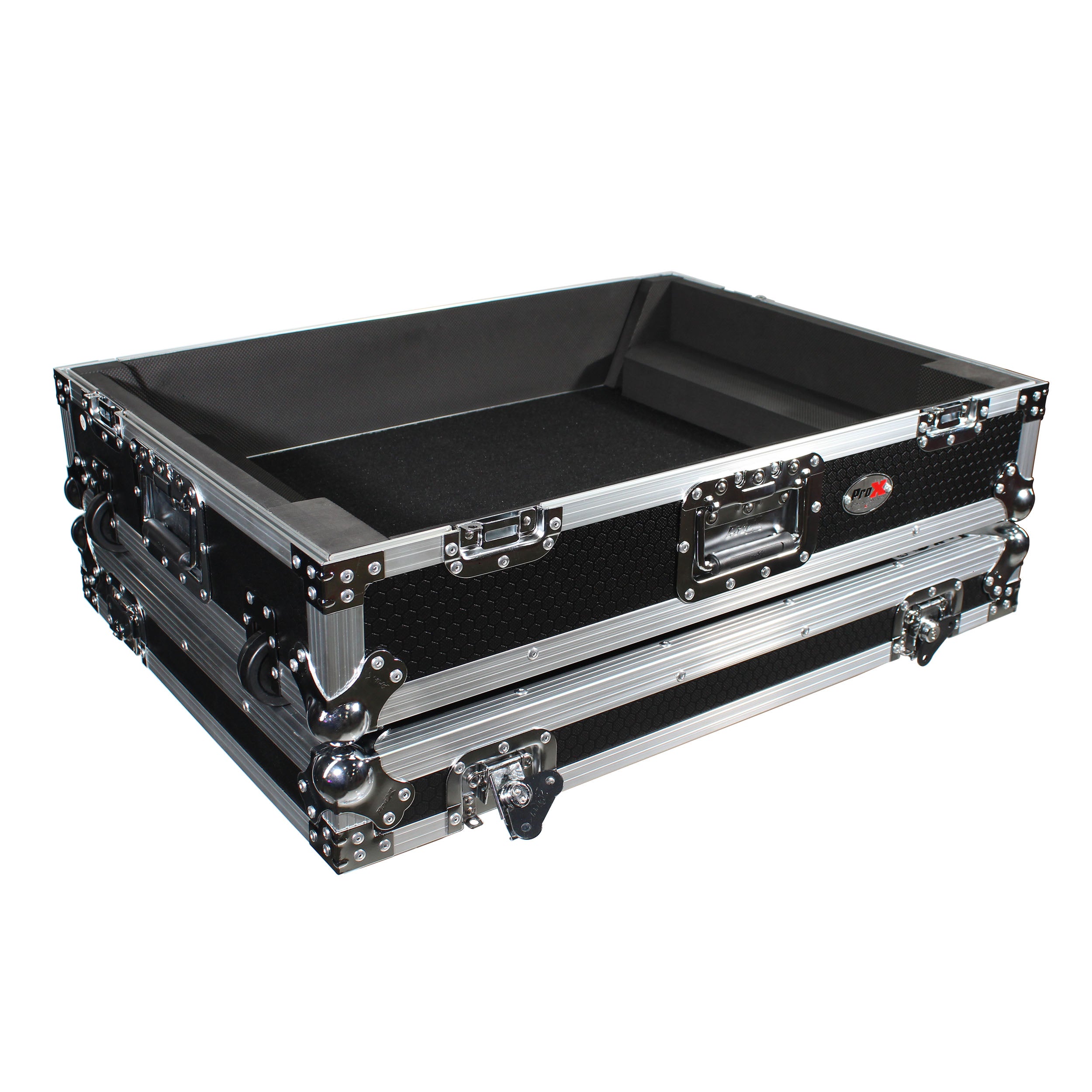 ProX ATA Flight Case For Denon PRIME 4 DJ Controller with 1U Rack Space and Wheels