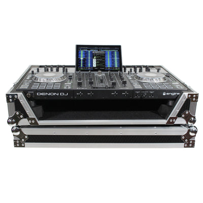 ProX ATA Flight Case For Denon PRIME 4 DJ Controller with 1U Rack Space and Wheels