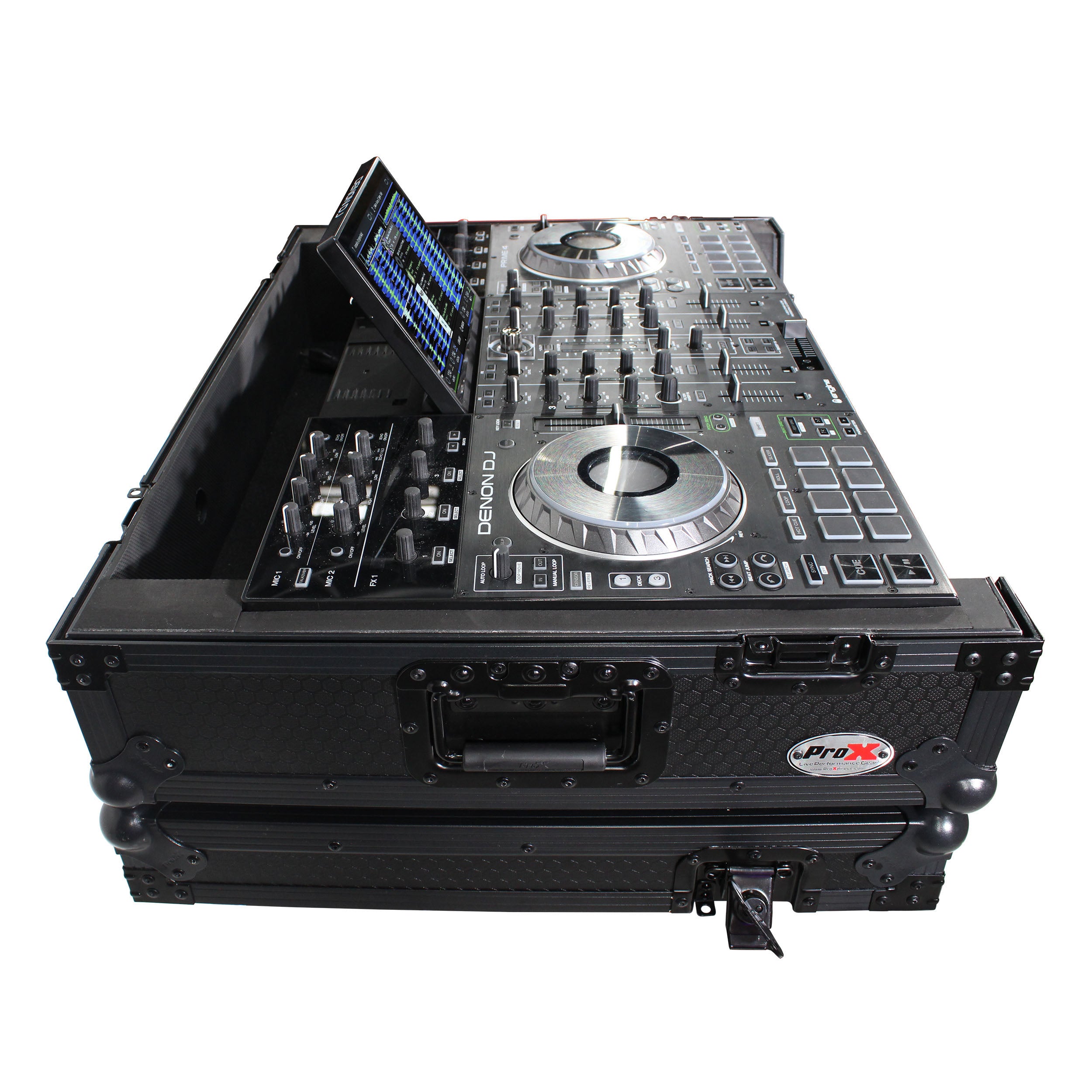 ProX ATA Flight Case For Pioneer PRIME 4 MK2 DJ Controller with 1U Rack Space and Wheels