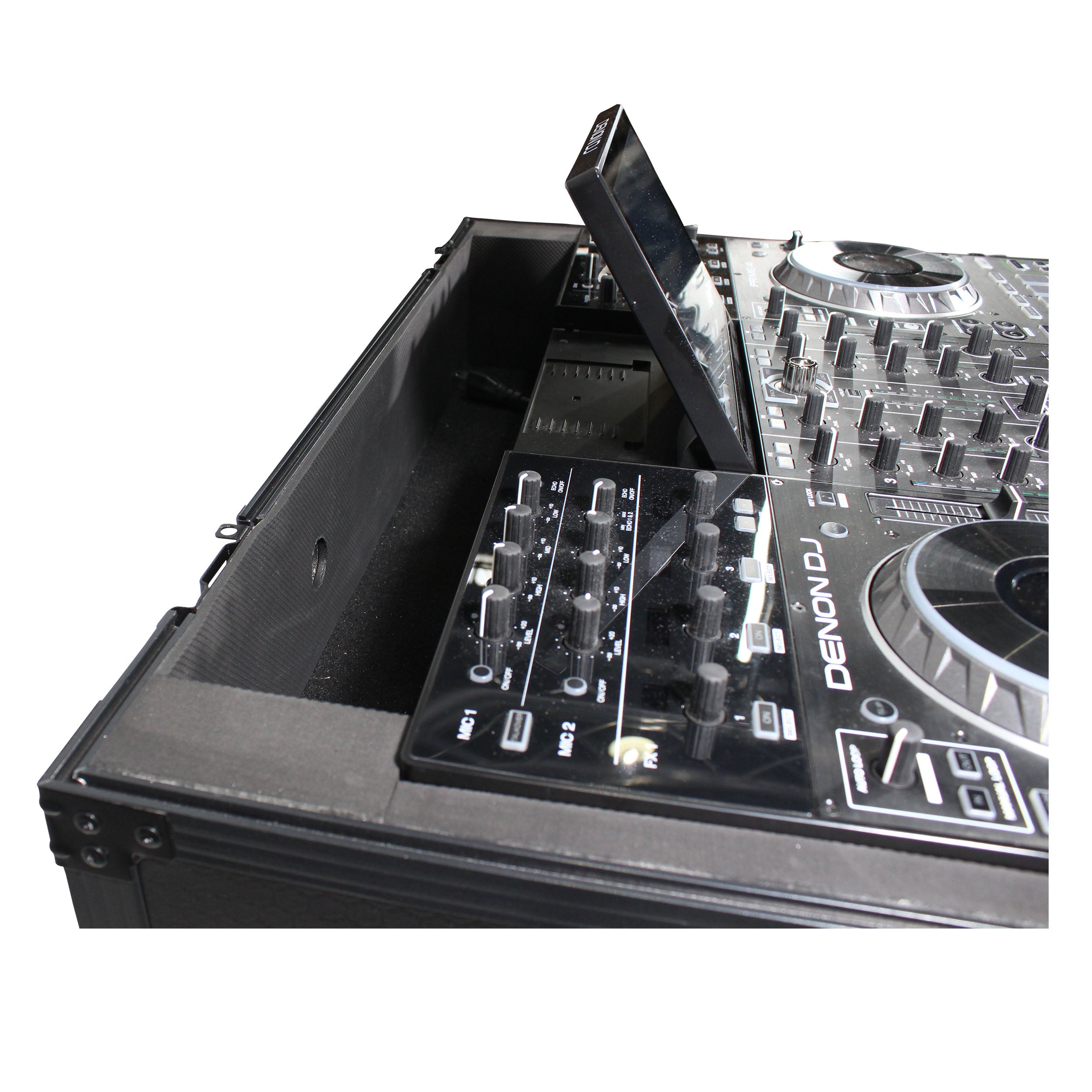 ProX ATA Flight Case For Pioneer PRIME 4 MK2 DJ Controller with 1U Rack Space and Wheels